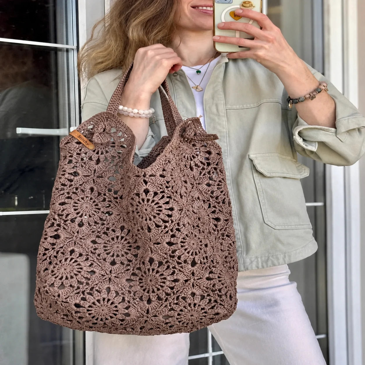 Raffia Granny-Square-Tasche – PDF-Häkelanleitung