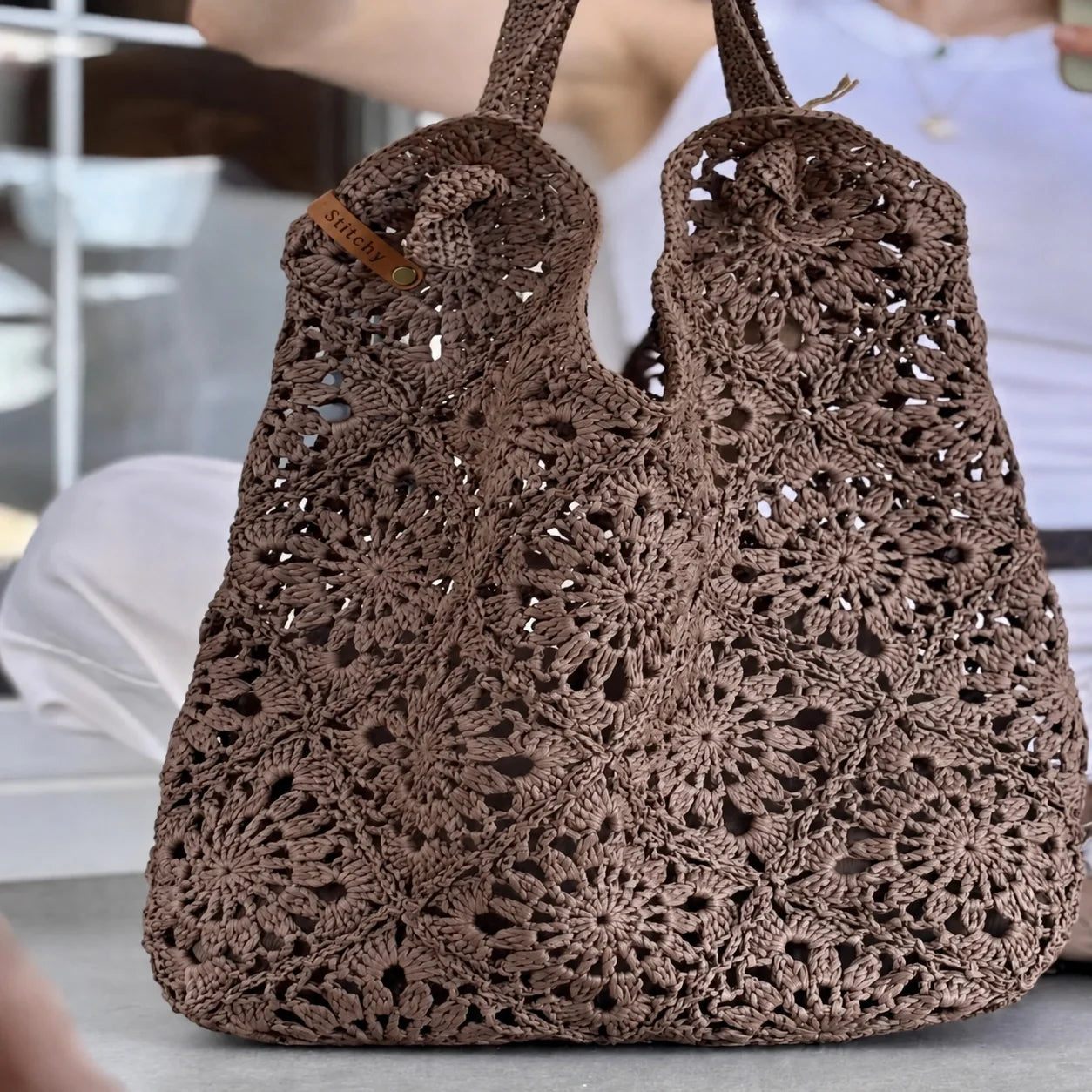Raffia Granny-Square-Tasche – PDF-Häkelanleitung