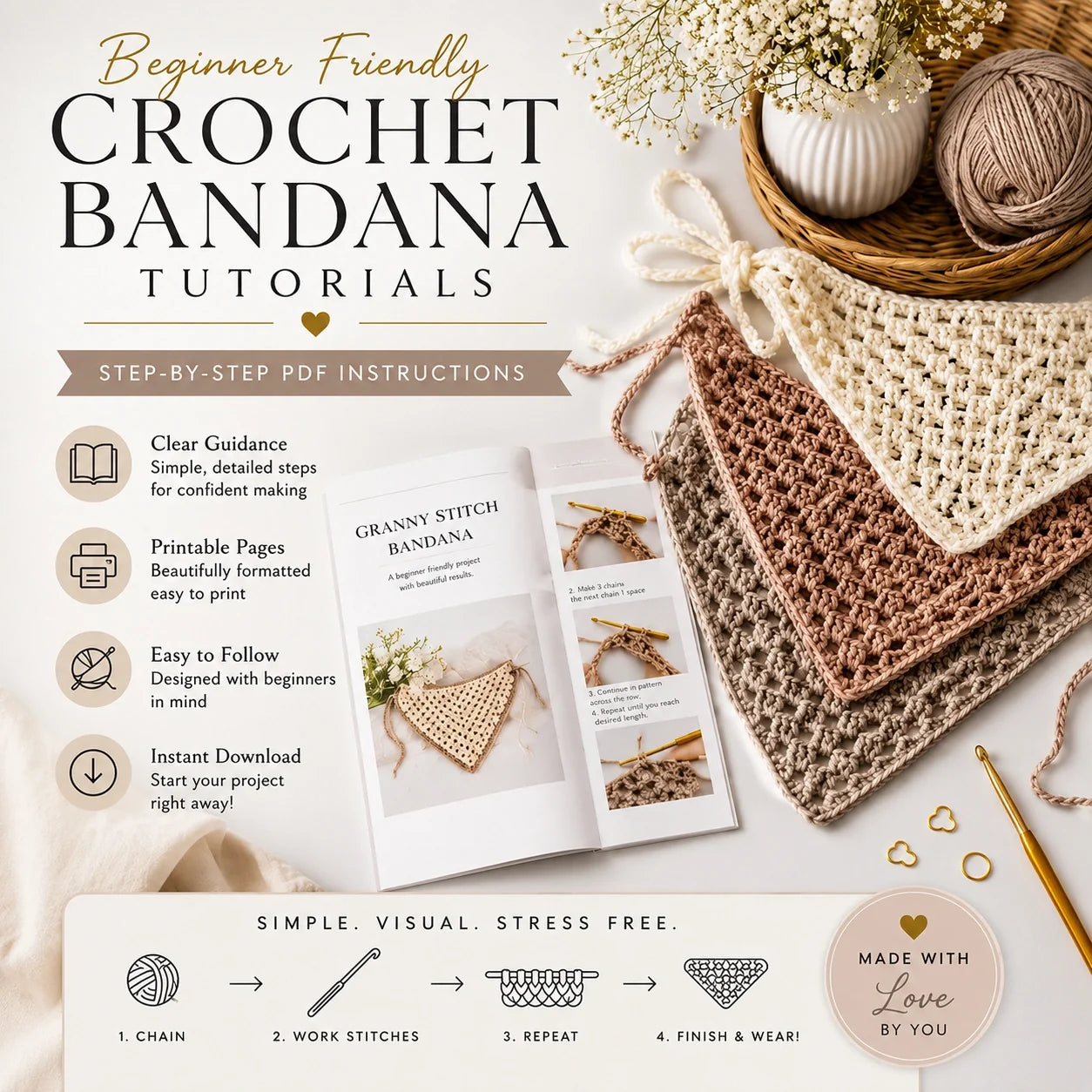 Top 10 Häkel-Bandana Anleitungen – PDF Bundle