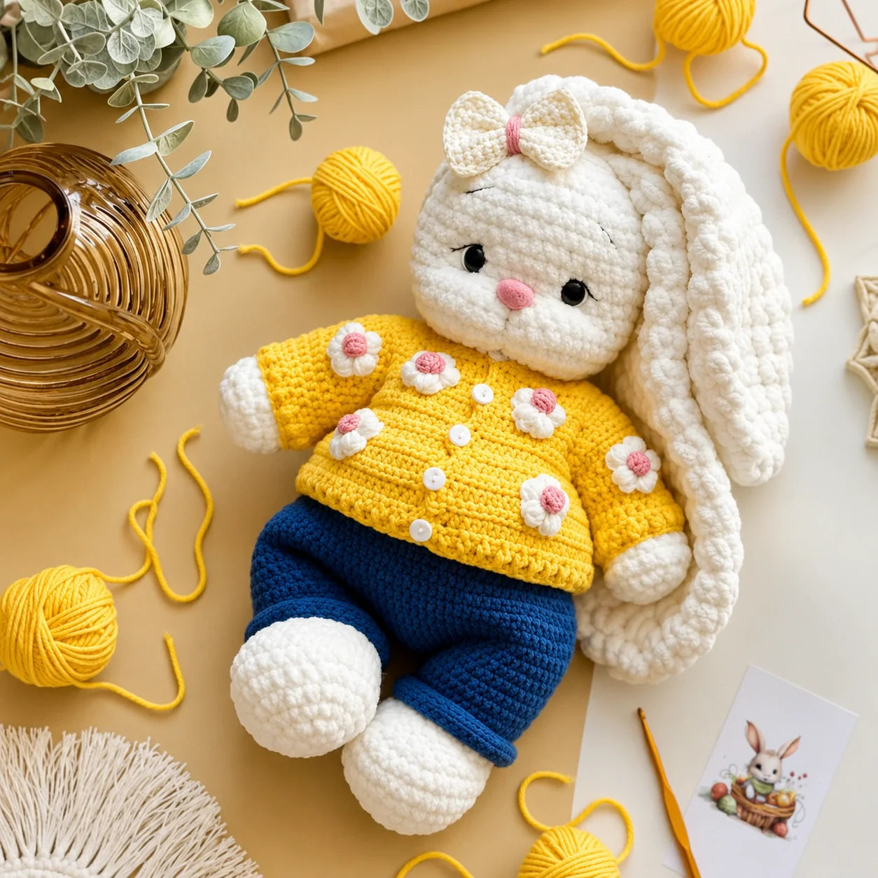 Häschen Bella + Outfit PDF-Häkelanleitung – 2 Anleitungen in 1