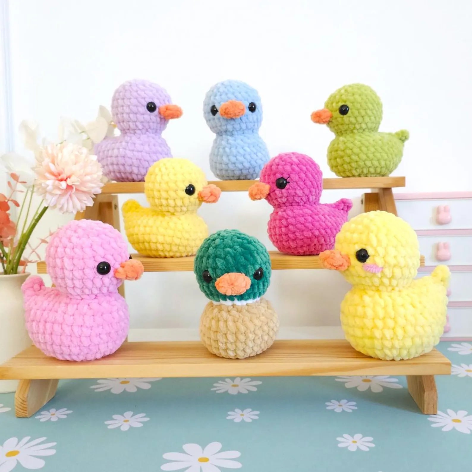 Gummi-Enten Häkelanleitung PDF – Süße No-Sew Amigurumi Enten zum Selberhäkeln