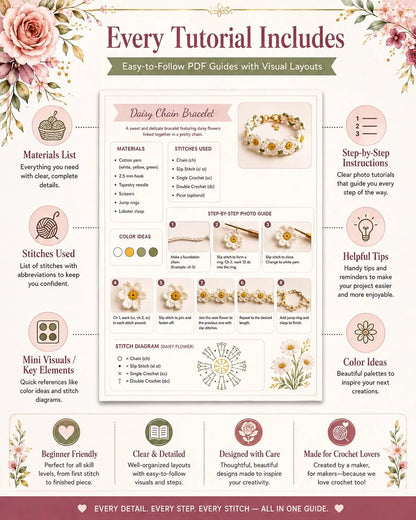 Häkel-Armband PDF Bundle – 10 DIY Schmuck Anleitungen zum Sofort-Download