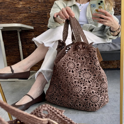 Raffia Granny-Square-Tasche – PDF-Häkelanleitung