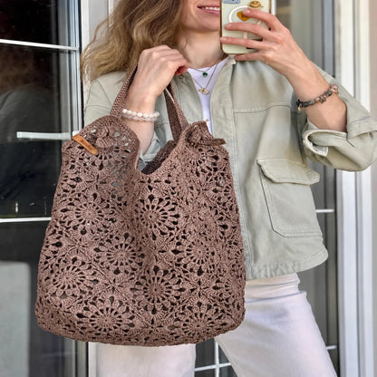 Raffia Granny-Square-Tasche – PDF-Häkelanleitung