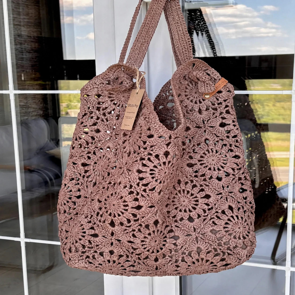 Raffia Granny-Square-Tasche – PDF-Häkelanleitung