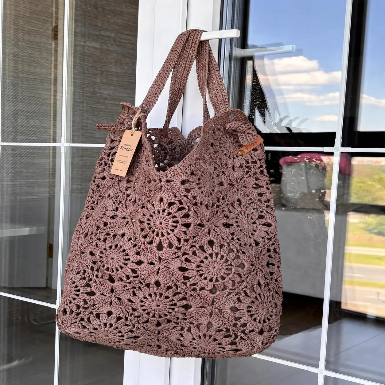 Raffia Granny-Square-Tasche – PDF-Häkelanleitung