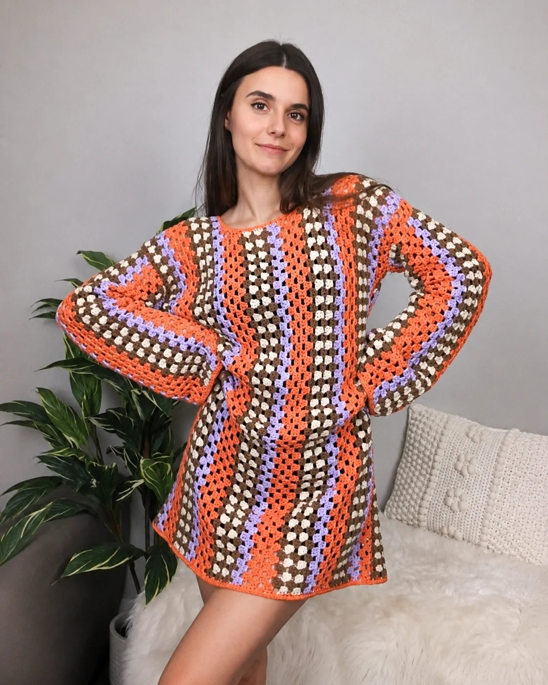 Taylor Häkelkleid PDF-Anleitung – Granny-Stitch Kleid, Größen XS–3XL