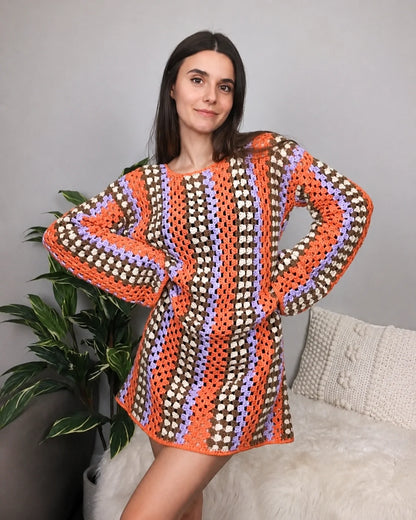 Taylor Häkelkleid PDF-Anleitung – Granny-Stitch Kleid, Größen XS–3XL