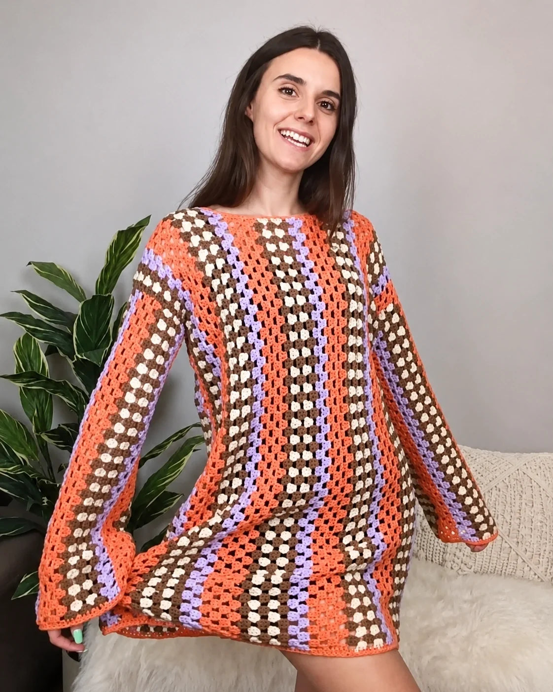 Taylor Häkelkleid PDF-Anleitung – Granny-Stitch Kleid, Größen XS–3XL