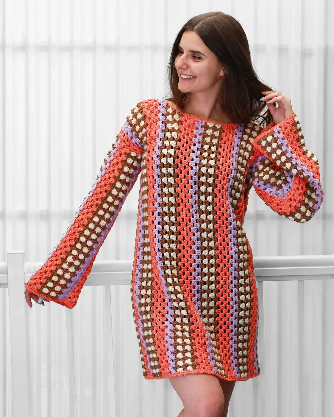Taylor Häkelkleid PDF-Anleitung – Granny-Stitch Kleid, Größen XS–3XL