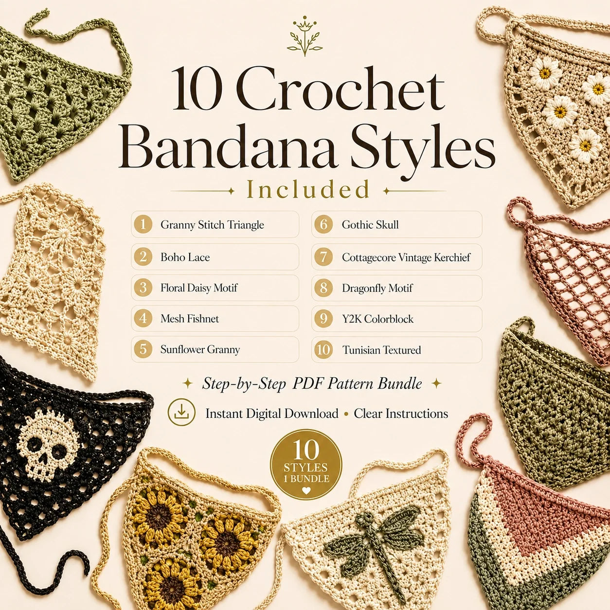 Top 10 Häkel-Bandana Anleitungen – PDF Bundle