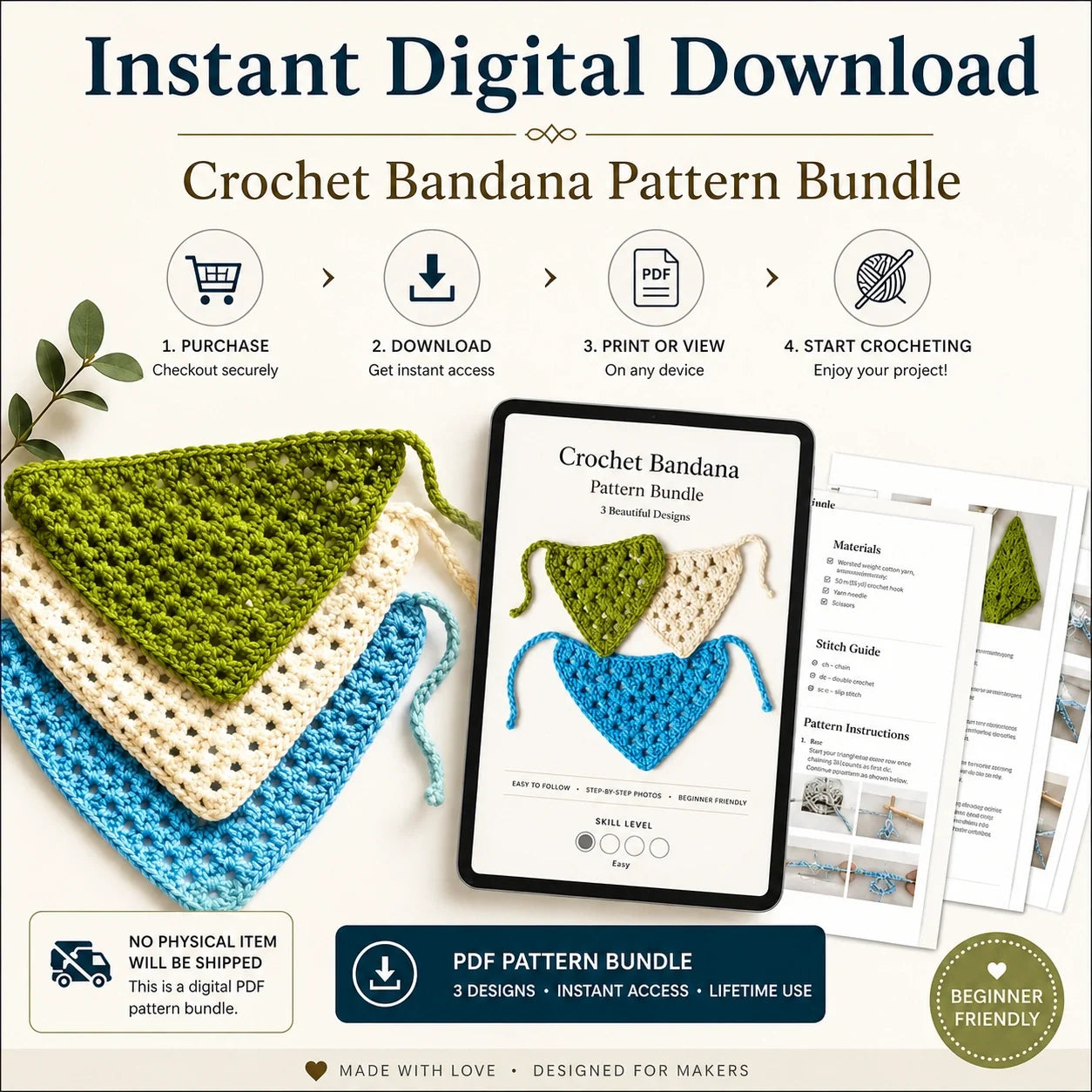 Top 10 Häkel-Bandana Anleitungen – PDF Bundle