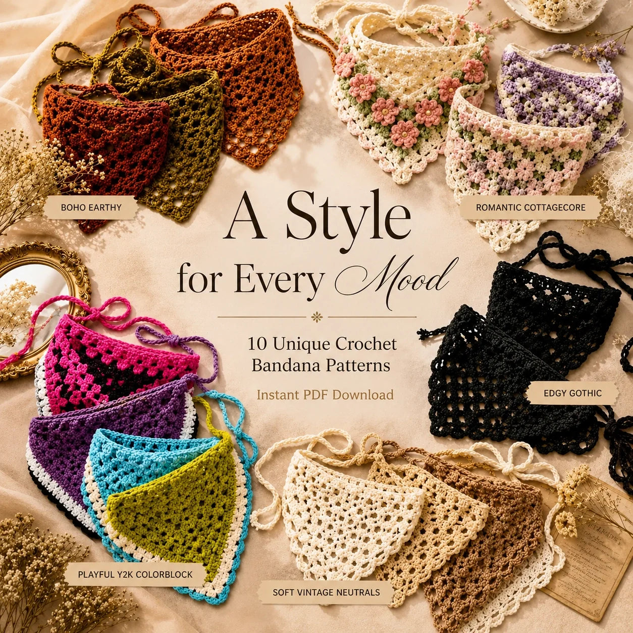 Top 10 Häkel-Bandana Anleitungen – PDF Bundle
