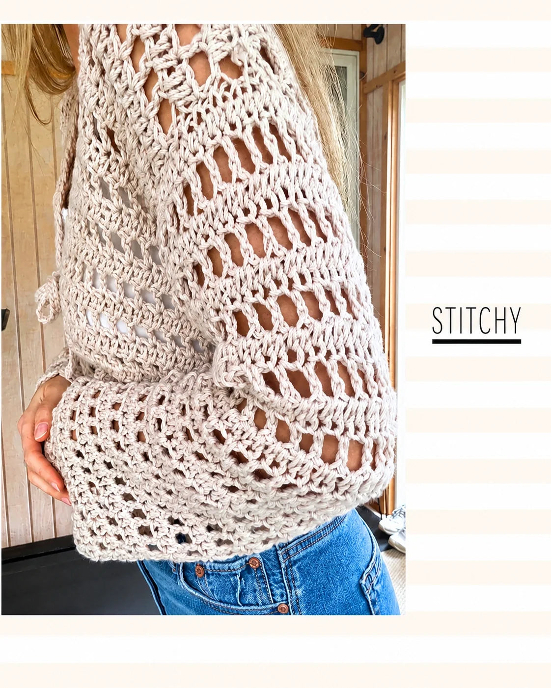 Breezy Mesh Cardigan Häkelanleitung PDF – Kurzer Sommer-Cardigan XS–5XL