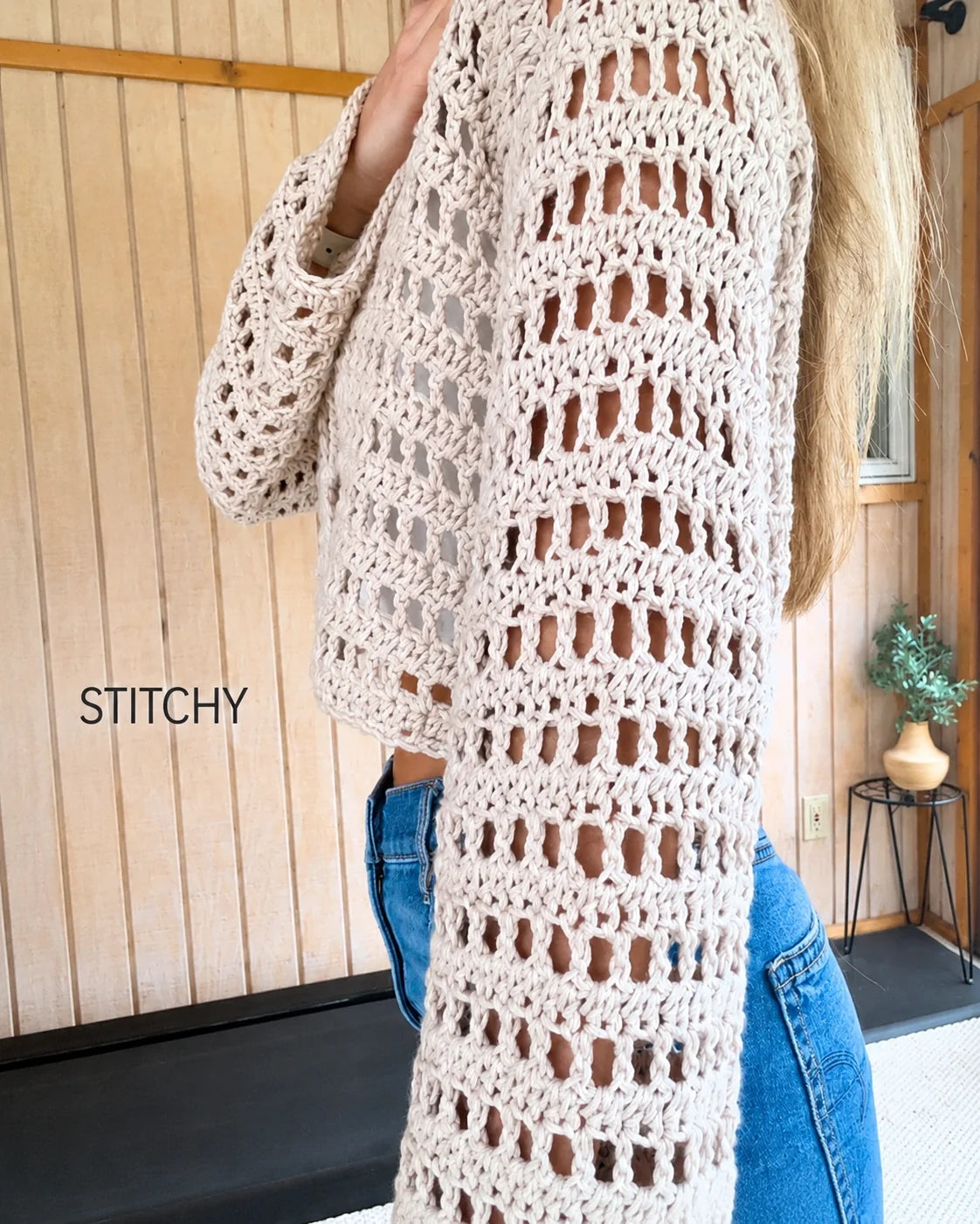 Breezy Mesh Cardigan Häkelanleitung PDF – Kurzer Sommer-Cardigan XS–5XL