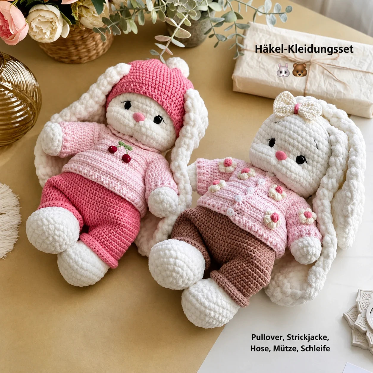 Häschen Bella + Outfit PDF-Häkelanleitung – 2 Anleitungen in 1