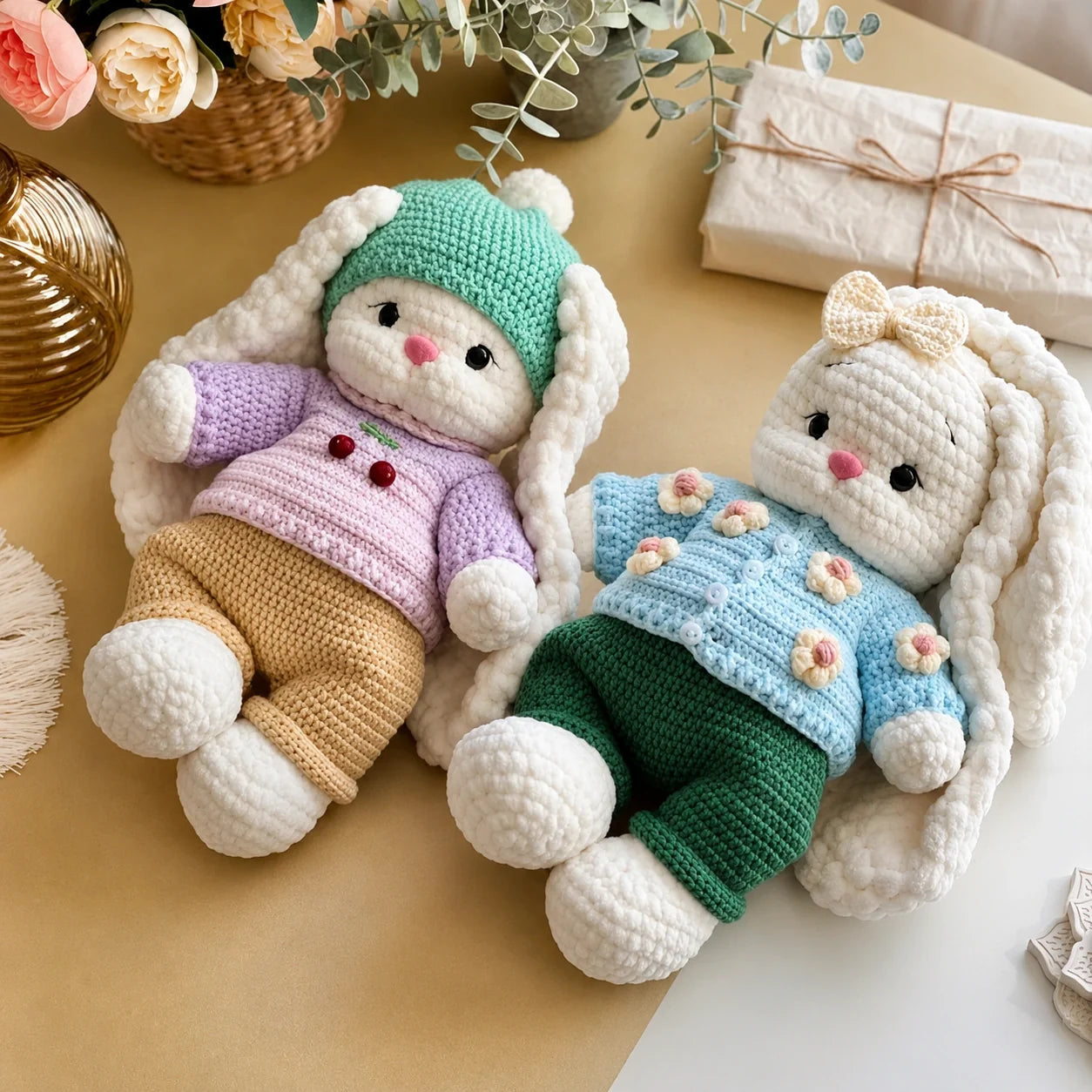 Häschen Bella + Outfit PDF-Häkelanleitung – 2 Anleitungen in 1