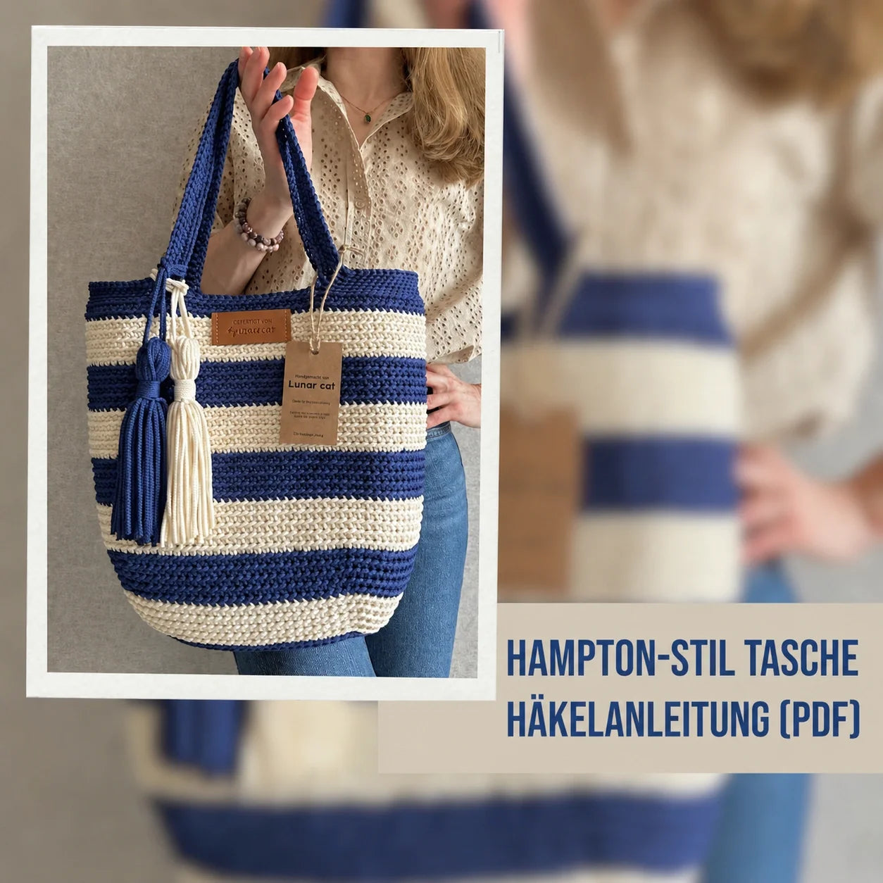 Hampton Style Tasche Häkelanleitung – PDF Sofort-Download für Anfänger