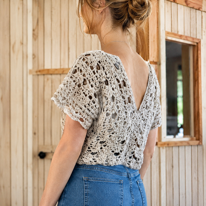 Coastal Lace Crochet Top Häkelanleitung PDF – Sommerliches Spitzen-Oberteil XS–5XL