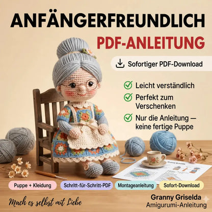 Granny Amigurumi Häkelanleitung – Oma-Puppe PDF Tutorial