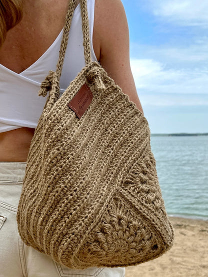 Jute Granny Square Tasche Häkelanleitung – PDF Download