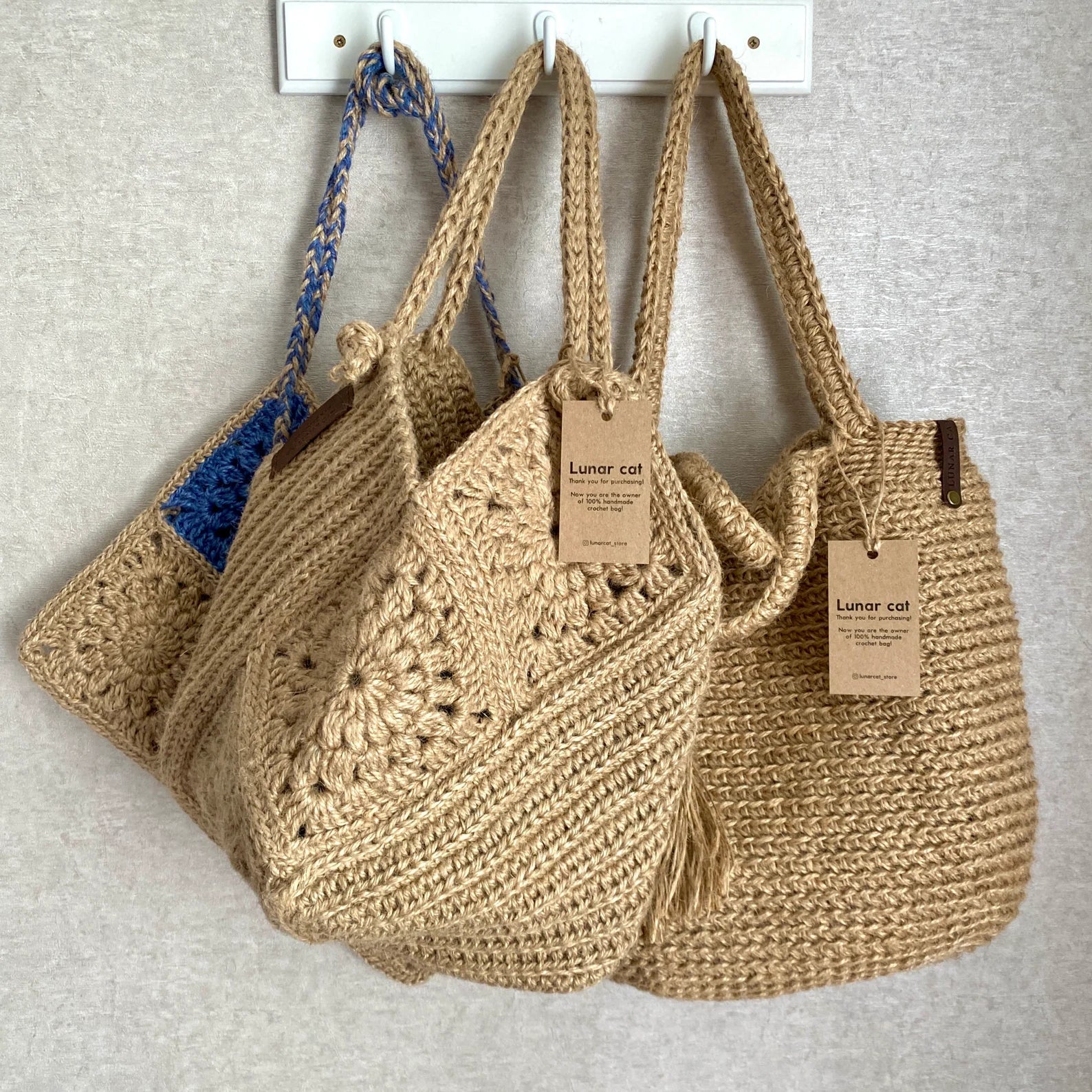 Jute Granny Square Tasche Häkelanleitung – PDF Download