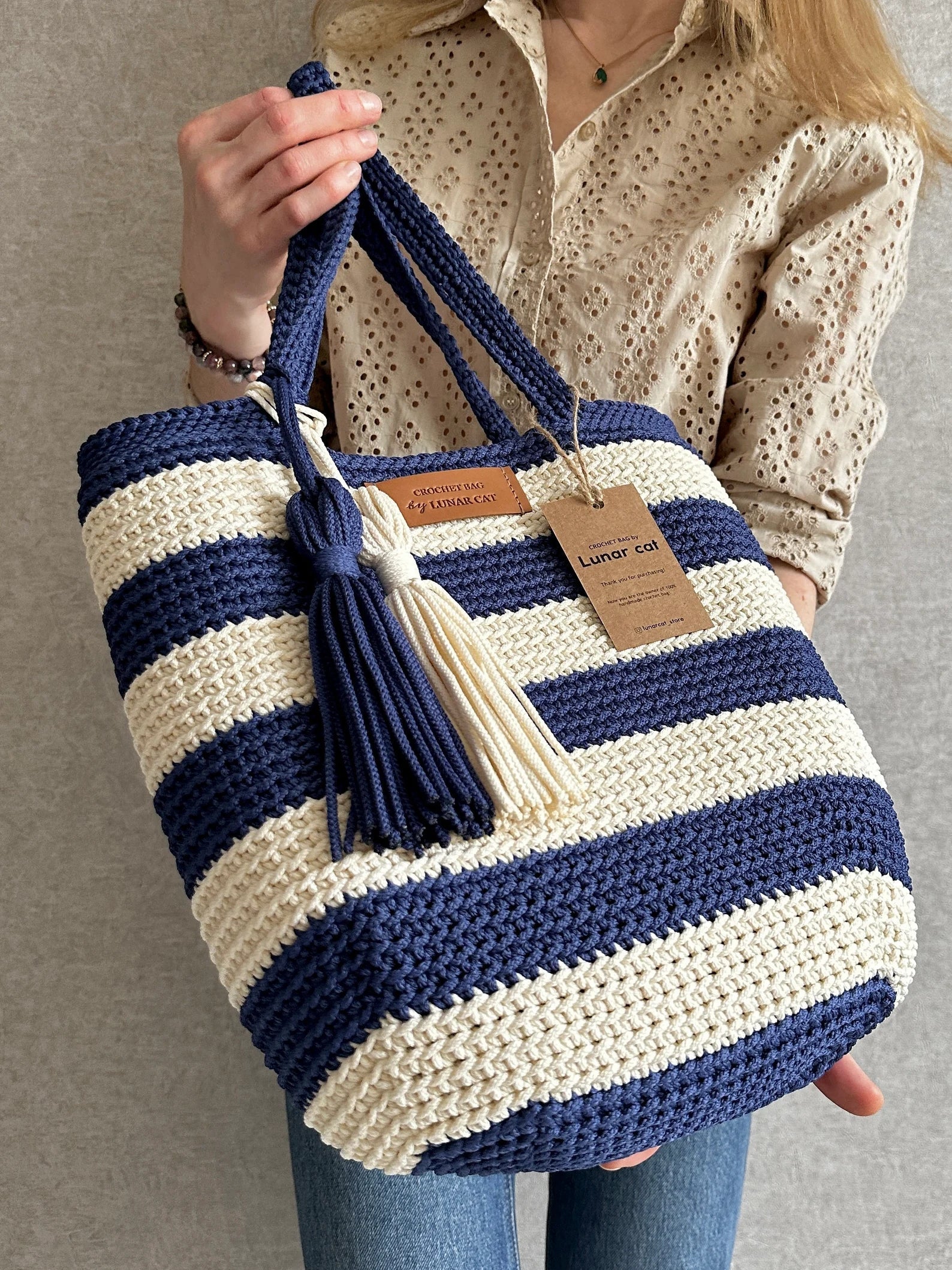 Hampton Style Tasche Häkelanleitung – PDF Sofort-Download für Anfänger