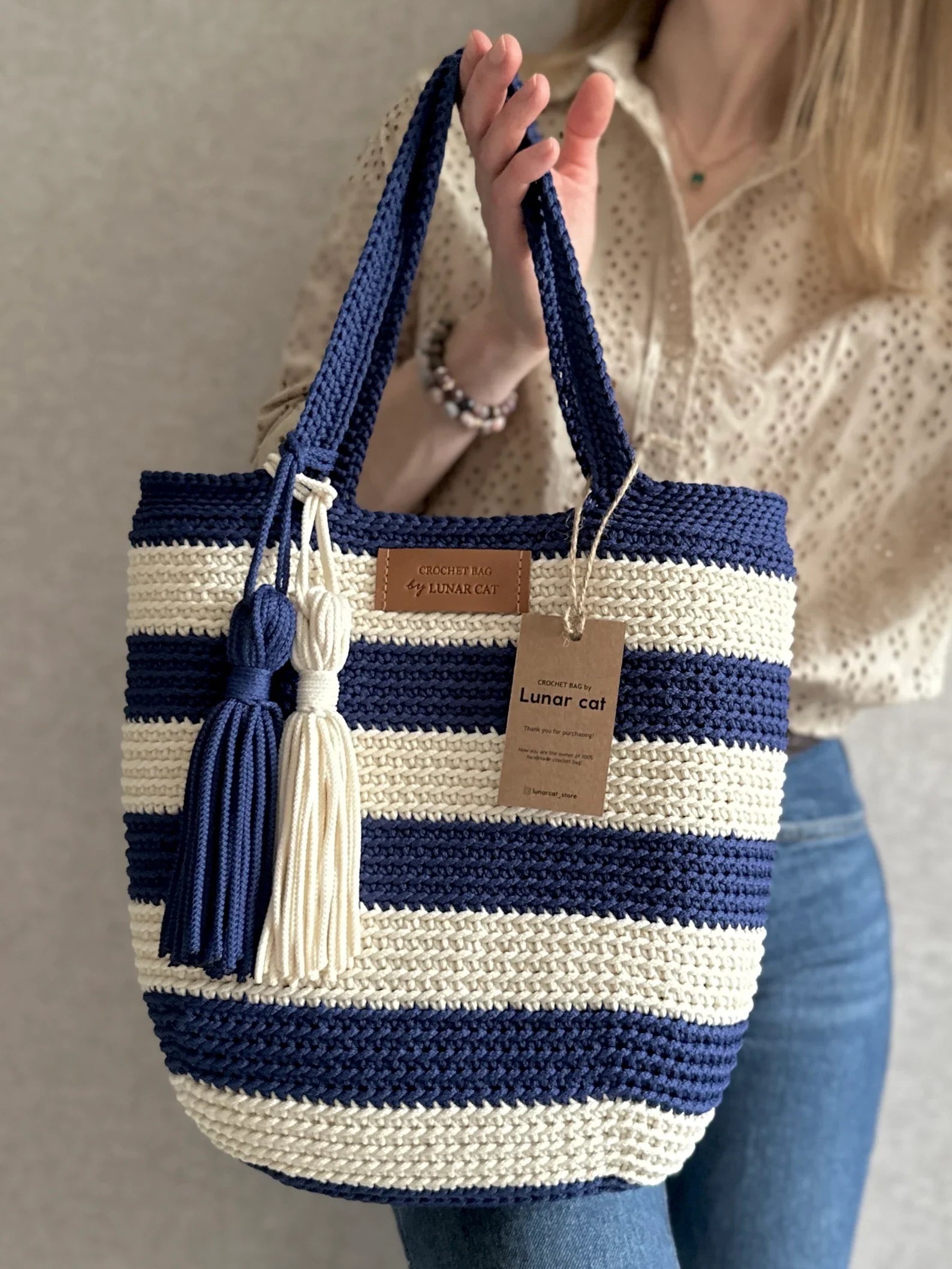Hampton Style Tasche Häkelanleitung – PDF Sofort-Download für Anfänger